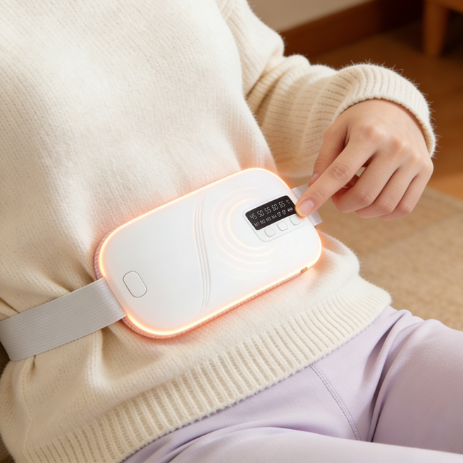 에란스타 무선 복부 온열찜질기 마사지기 허리 안마기 5단온도 충전식, 화이트, 101590