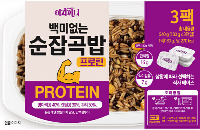 이지끼니 백미없는 순잡곡밥 (프로틴) 밥한공기에 단백질과 식이섬유이 들어있어요, 1개, 180g