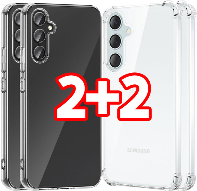 벌크온 2+2 갤럭시 S23 플러스 울트라 FE 소프트 핏 슬림 투명 케이스 + 범퍼 핏 젤리 케이스