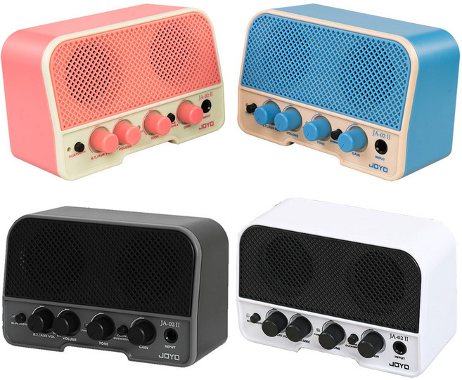 JOYO 조요 JA-02 II 미니 기타 앰프 5W 오버드라이브 이펙터, 검정, 1개