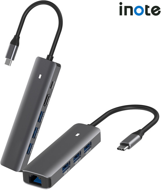 INOTE CH61P (6포트/USB 3.0 Type C) 멀티허브 케이블일체형 컨버터, 1개