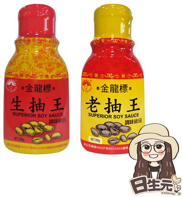 金龍標 生抽王 老抽王 調味醬油, 1個, 新光洋菜 老抽王 300g