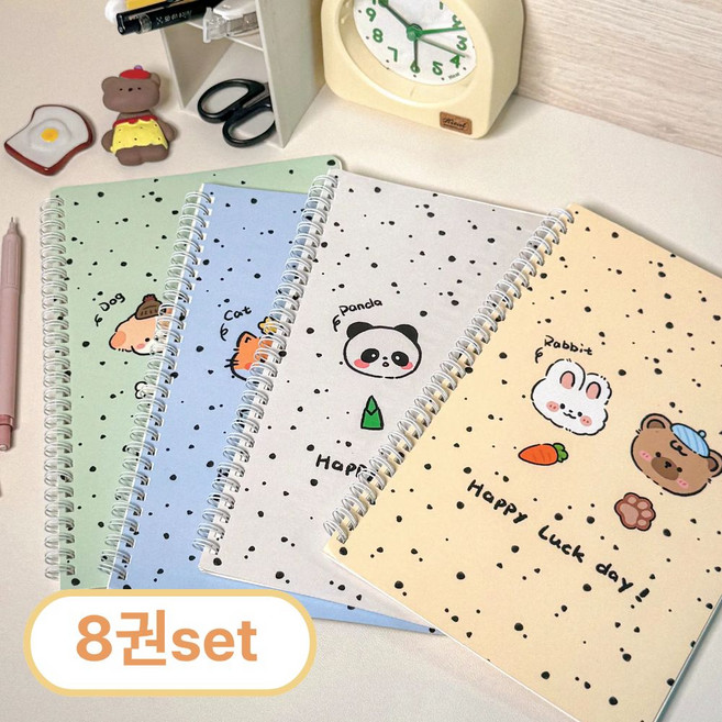 로미픽 일러스트 스프링 노트 60장 A5 세트, 8권