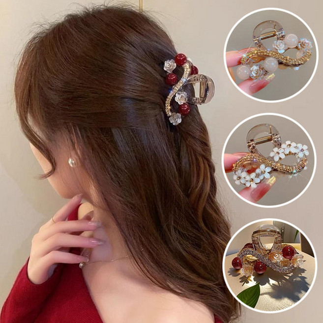 ZMBIRD 3종세트 헤어 집게핀 중형 반묶음 반짝반짝 큐빅 N872