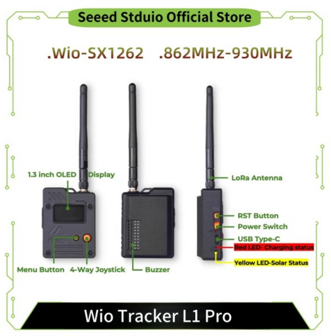 Wio Tracker L1 Pro 보드 1.3인치 OLED 디스플레이 3D 프린트 인클로저 및 배터리 LoRa 868MH862930MHz nRF