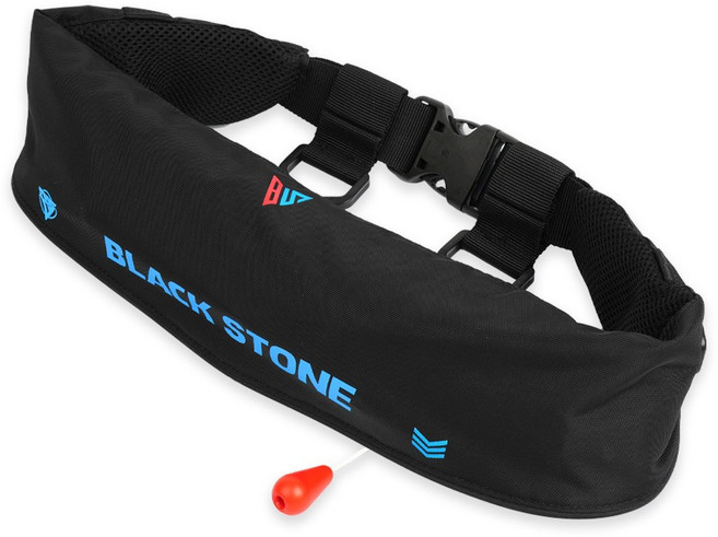 블랙스톤 허리벨트형 자동팽창식 구명조끼-블랙(블루) 콤사 선상낚시 배낚시 해양수산부 형식승인 착용성향상형 KOMSA, 블루