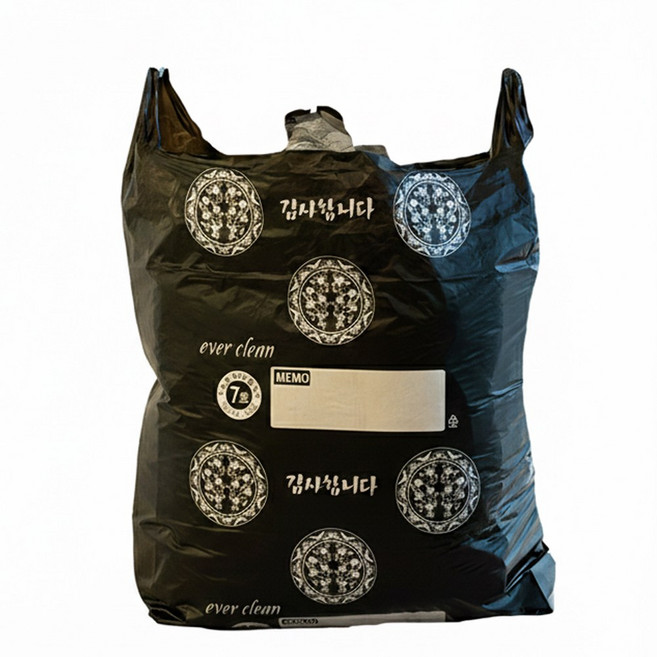 두꺼운 프린팅 큰 이불 비닐봉투 7호 (57*88+18) 검정 70장, 70개