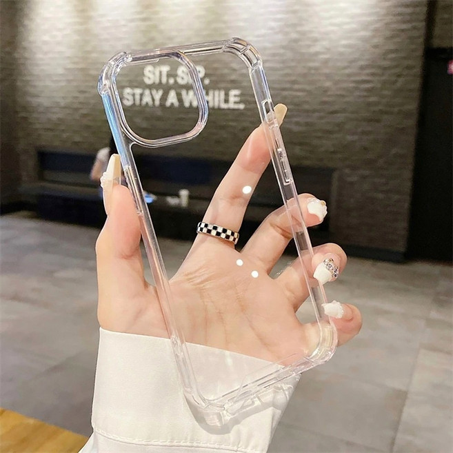 navipark 아이폰15 케이스 풀커버 범퍼 변색없는 투명 하드 아이폰15프로 케이스