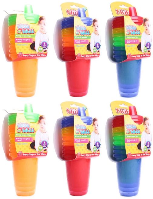 누비 워시 오어 토스 빨대컵 300ml, 랜덤 발송, 12개 - 쿠팡