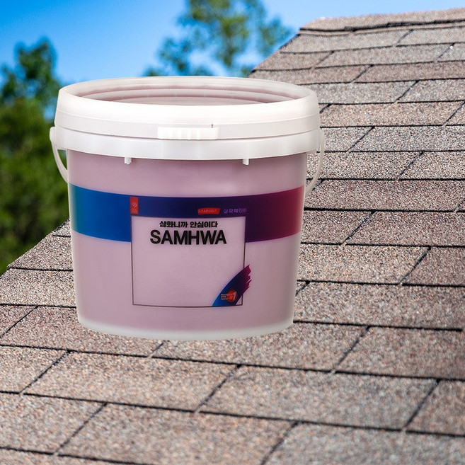 삼화페인트 아스팔트 지붕 슁글 방수마스터 4L, 롤러 4인치, 돌회색, 1개