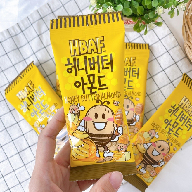 HBAF 蜂蜜奶油杏仁果 小包裝 堅果, 1個, 芥末杏仁果30g, 30g