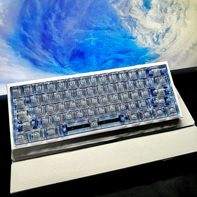 ROG 冰川白霧透光鍵帽 適用於磁軸機械鍵盤, 1個, 淺藍透PC鍵帽不含鍵盤