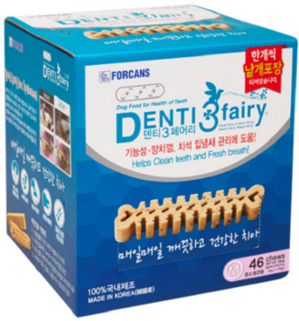 포켄스덴티페어리 반려동물 디스펜서 덴탈 껌 M, 구강청결, 584g, 1개