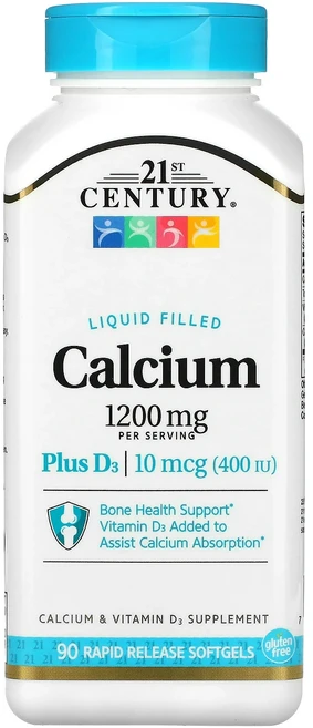 21st Century 액상 충전 칼슘 D3 플러스 속방형 소프트젤 90정, 21stCentury액상충전칼슘D3플러스속방형소프트젤9, 1개 - 쿠팡
