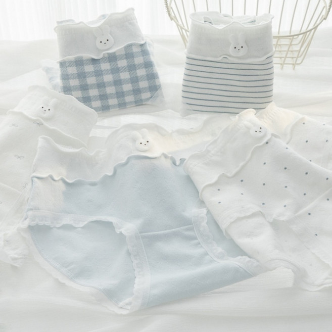 라나즈초이스 순면 여성 귀여운 토끼 팬티 5종 세트 캐릭터 항균 편한 속옷