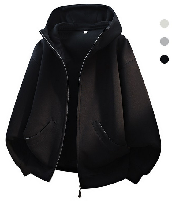 에쥬아 후드집업 맨투맨 캐주얼 커플룩 빅사이즈 간절기 자켓