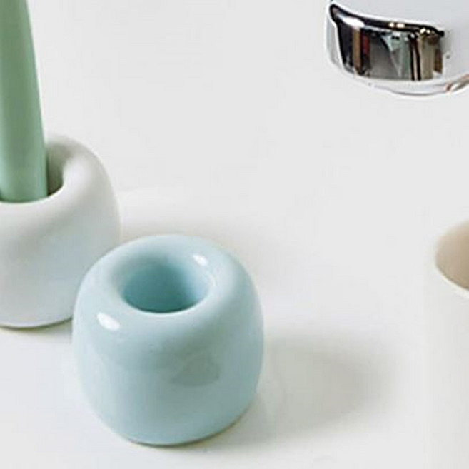 세라믹 칫솔꽂이 거치대 화장실 칫솔걸이대 도넛모양 치솔걸이 욕실칫솔꽂이 칫솔통, 3개, 파란색