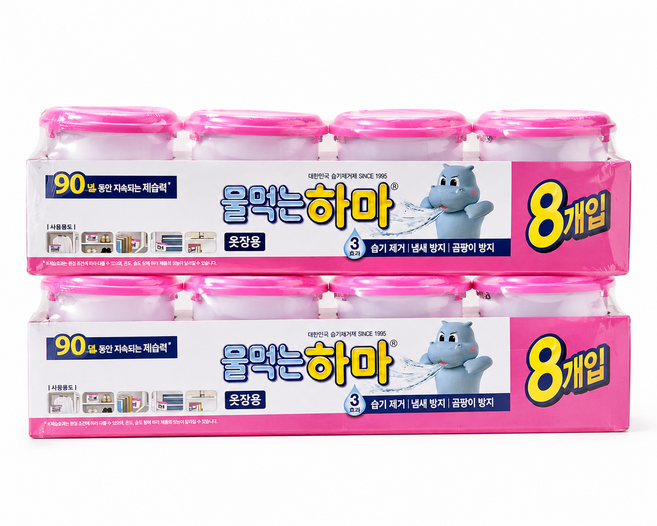물먹는 하마 옷장용 제습제 300g x16개 옷장 습기 냄새 곰팡이 제거