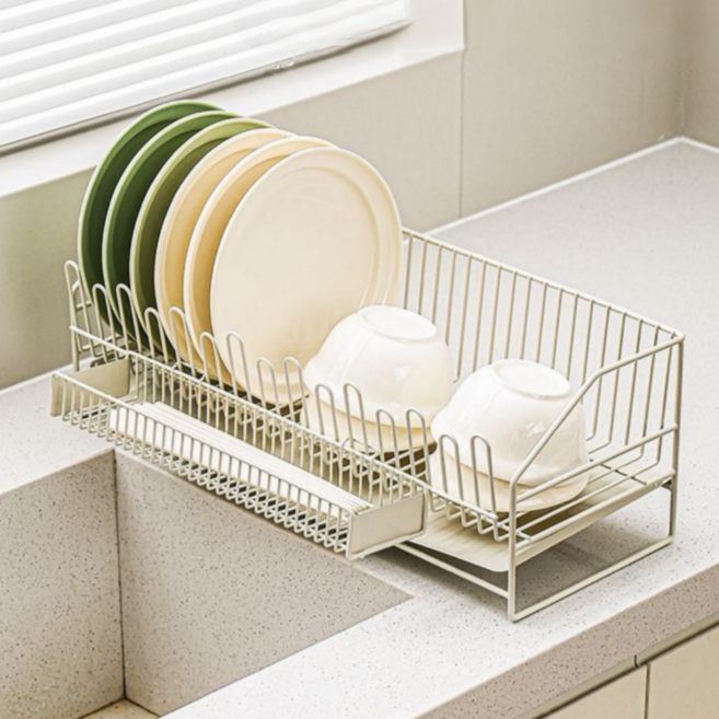 한큐정리 미니 설거지건조대 식기건조대, 1세트, 화이트, 1단