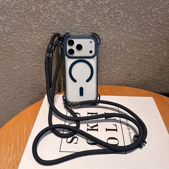 適用於 iPhone MagSafe 四角防摔掛繩手機殼