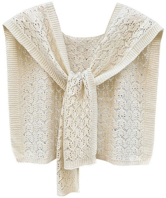 여성 어깨 숄 페이크 가디건 데일리 니트 숄 펀칭 어깨 머플러 여름 여자 숄 가디건 스카프 CJJ