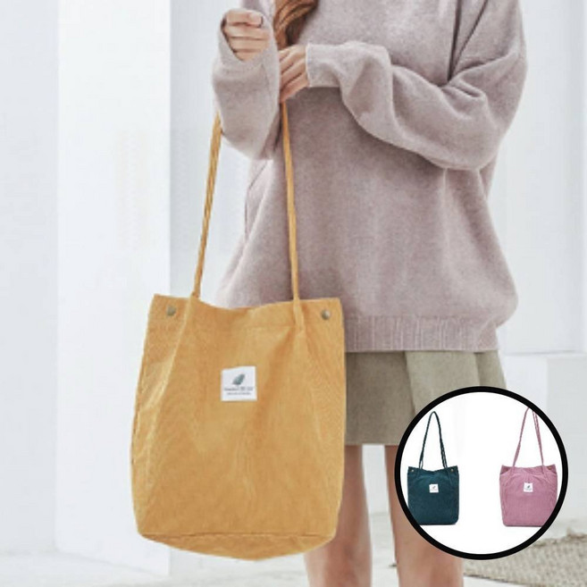 데일리 골덴에코백 숄더백 코듀로이백 여성 캐주얼가방