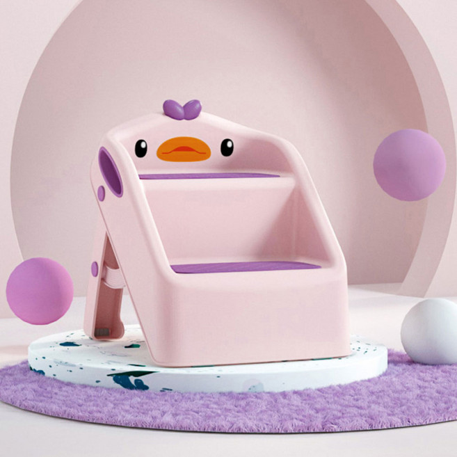 JJONE 유아용 접이식 2단 화장실 욕실 세면대 아기침대 계단 발디딤대 아기발판 유아디딤대 사다리, JJONE 디딤대 블루, 1개