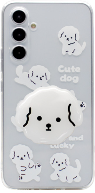 폰플리 캐릭터 톡홀더 투명 휴대폰 케이스