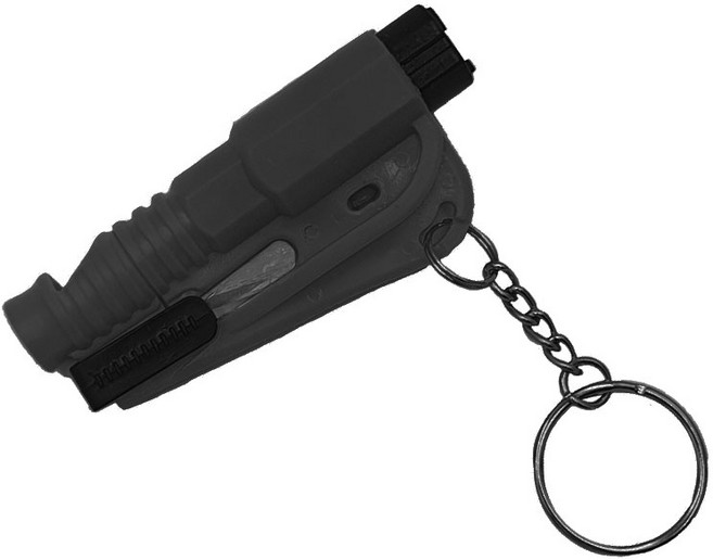 리르베르 차량용 비상탈출망치 안전벨트커터 열쇠고리, 블랙 1개, 1개