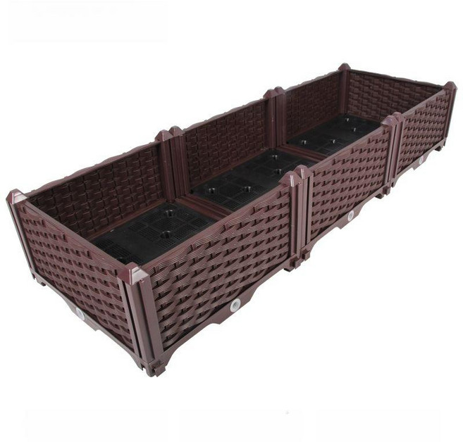 베란다 화단 텃밭 플랜트 화분 특대 야외 단열 3단 120x40x22cm 플라스틱 특대, 심층 3단 120x40x38cm