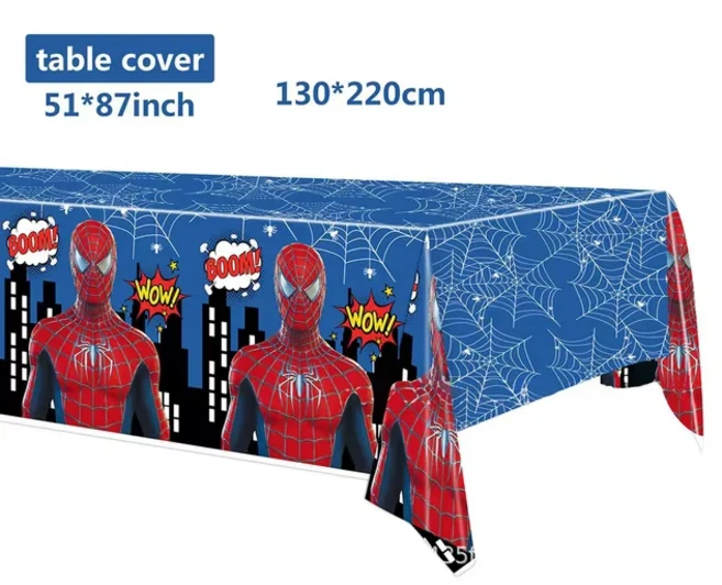 쿠쿠스토어 스파이더맨 테마 테이블보 어벤져스 히어로 생일 파티 장식 플라스틱 커버 게임 데이 완벽, 06 style 11