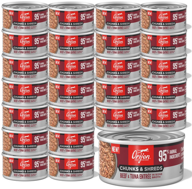오리젠 고양이 주식캔 비프&튜나 orijen 캣 습식사료, 85g, 24개, 소+참치
