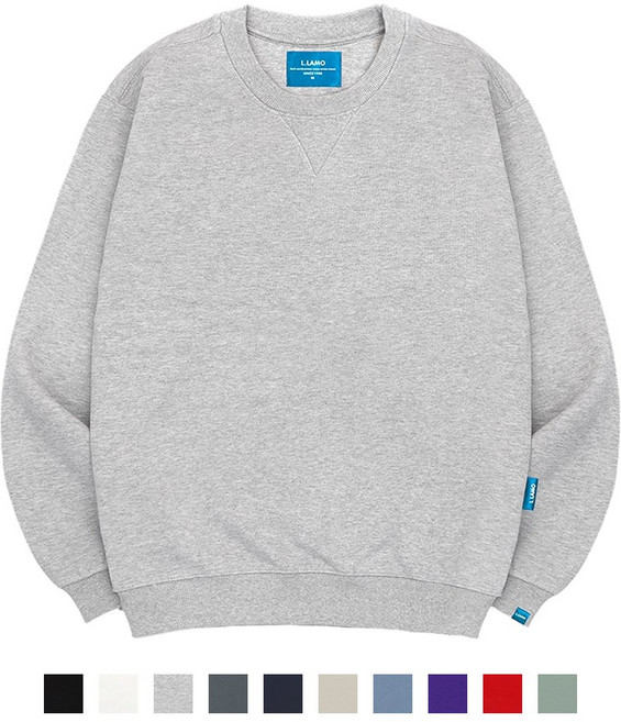 엘라모 기모M 무지 맨투맨 남녀공용 빅사이즈 S~4XL