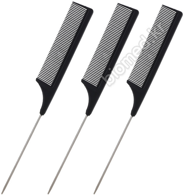 쇠꼬리빗 업스타일 철꼬리빗 가르마빗 전문가용 3개입, 3개, 블랙