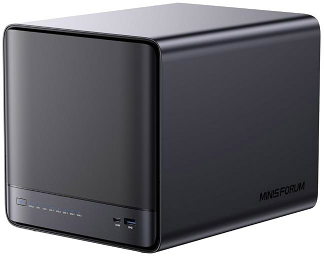 미니스포룸 5 베이 NAS N5 Pro P370 네트워크 연결 스토리지 AMD 라이젠 AI 9 HX PRO 370 프로세서(12C/24T 최대 5.1GHz) 클라우드 16GB, N5-Pro-P370(0+128)