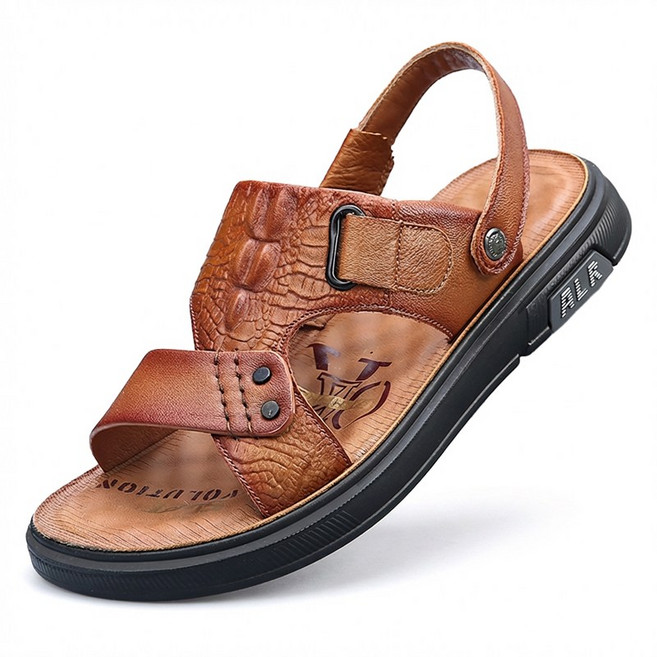 [ 보이앤맨 ] 천연소가죽 남자 샌들 남성 편한 여름 센들 캐주얼 슈즈 신발 ( 사이즈 235/240/245/250/255/260/265/270/275/280/285 )