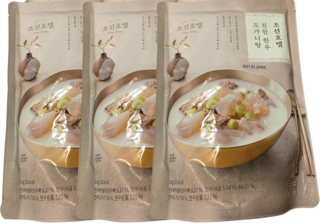 조선호텔 진한 한우도가니탕 1kg X 3팩, 3개