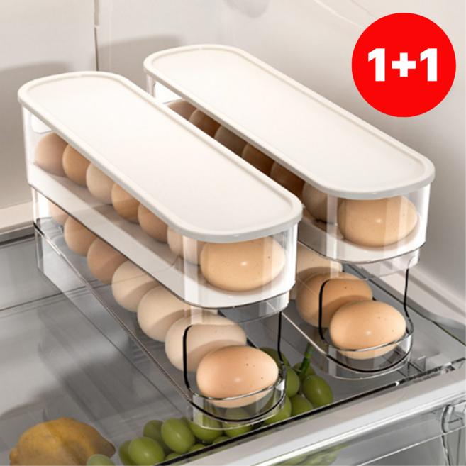 브랜스 변형없는 초슬림 자동 계란 트레이, 화이트