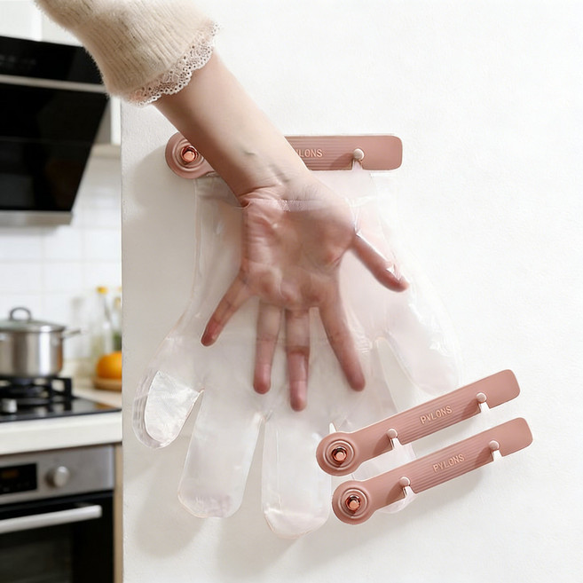 부착한 접착식 벽걸이 장갑 / 설치 간편 어디서든 사용 가능, 1개, 옵션2