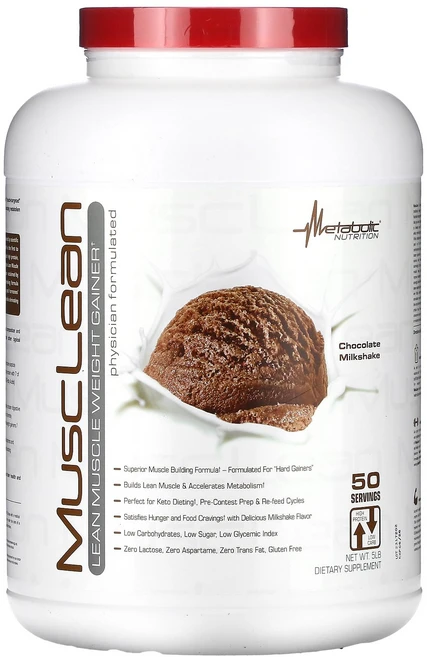 Metabolic Nutrition MuscLean Lean Muscle Weight Gainer Chocolate Milkshake 5 lbs, 2267 g - 쿠팡