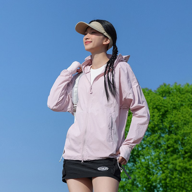 潮流購防曬外套女輕薄夏日外套抗uv防紫外線運動外套夏季超薄防曬服連帽防曬衣涼感薄男生夏季新款戶外運動休閑釣魚衣時尚百搭登山服2562防曬衣, 貝殼粉