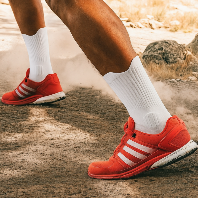 모나트 남성용 스포츠 이중 쿠션 장목 러닝 양말, 화이트, 3개