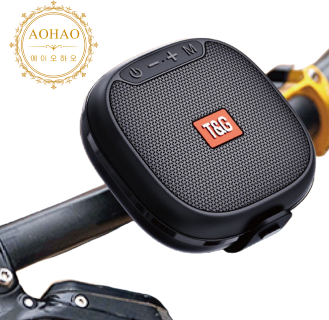 AOHAO 자전거 블루투스 스피커 아웃도어, 블랙