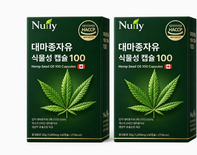 대마종자유 1000 냉압착 햄프씨드오일 / 12박스구매시 닥터린 하이퍼셀 대마종자유 알파 정품 1박스 증정, 2개, 30정
