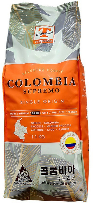 COLOMBIA CALDAS 콜롬비아 칼다스 수프리모, 1.1kg, 1, 1개