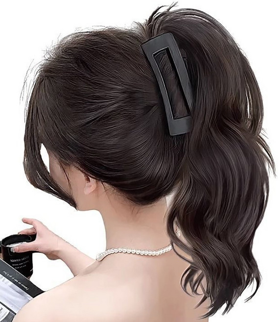 가발위드 포니테일 가발 웨이브 클립 헤어피스 곱슬 헤어 익스텐션 소피시크, 1개, 네츄럴블랙