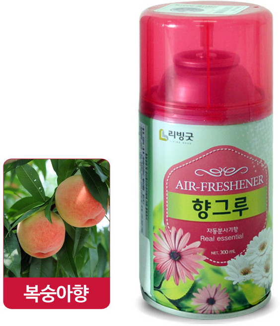 리빙굿 향그루 복숭아향 방향제, 4세트, 280ml
