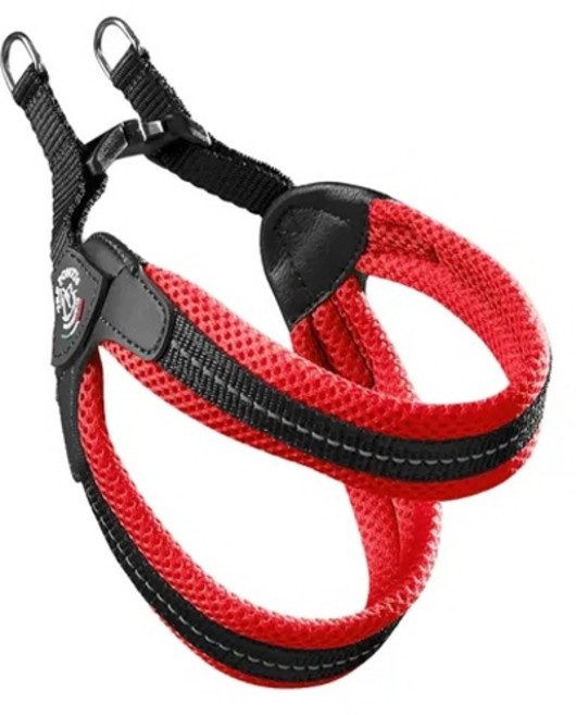 트레폰티 메시 버클 강아지 하네스 - Made in Italy, 레드, 1개