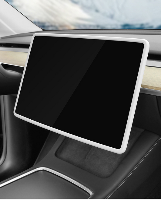 테슬라 모니터 테두리 실리콘 보호커버 악세사리 모델3 모델Y 하이랜드/주니퍼 테슬라 용품 악세사리 네비게이션 보호대 16인치, 그레이, 모델3/Y, 1GB