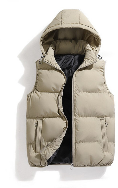 ANYOU 남녀 보온보온 조끼베스트 겨울 커플 후드패딩